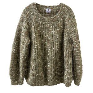 Like Love olive fuzzy sweater 2x cottagecore grandmacore chunky knit
